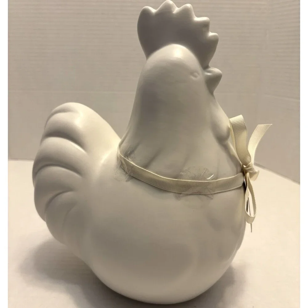 Rae Dunn Artisan Canister Cookie Jar Farm House Life Chicken Rooster White NWT
